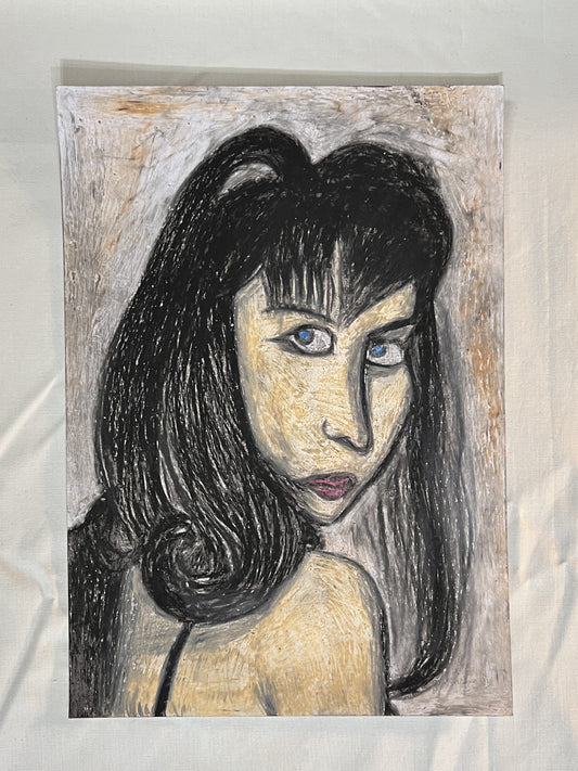Female Oil Pastel Portrait | Polish Actress